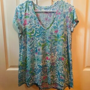 Lilly Pulitzer Etta v neck top, Oh What a Lovely Place